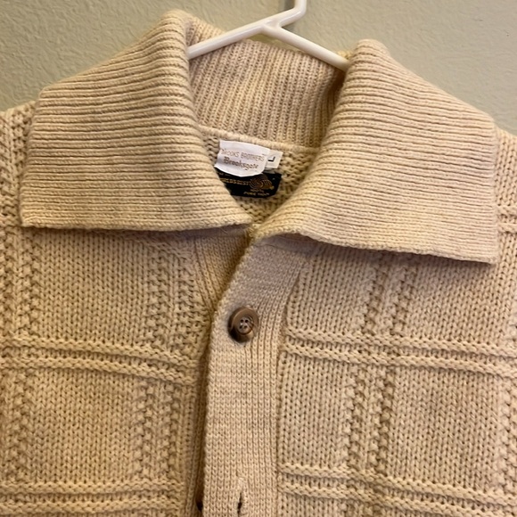 Brooks Brothers vintage men’s large wool cream sweater with pockets. - Picture 3 of 8